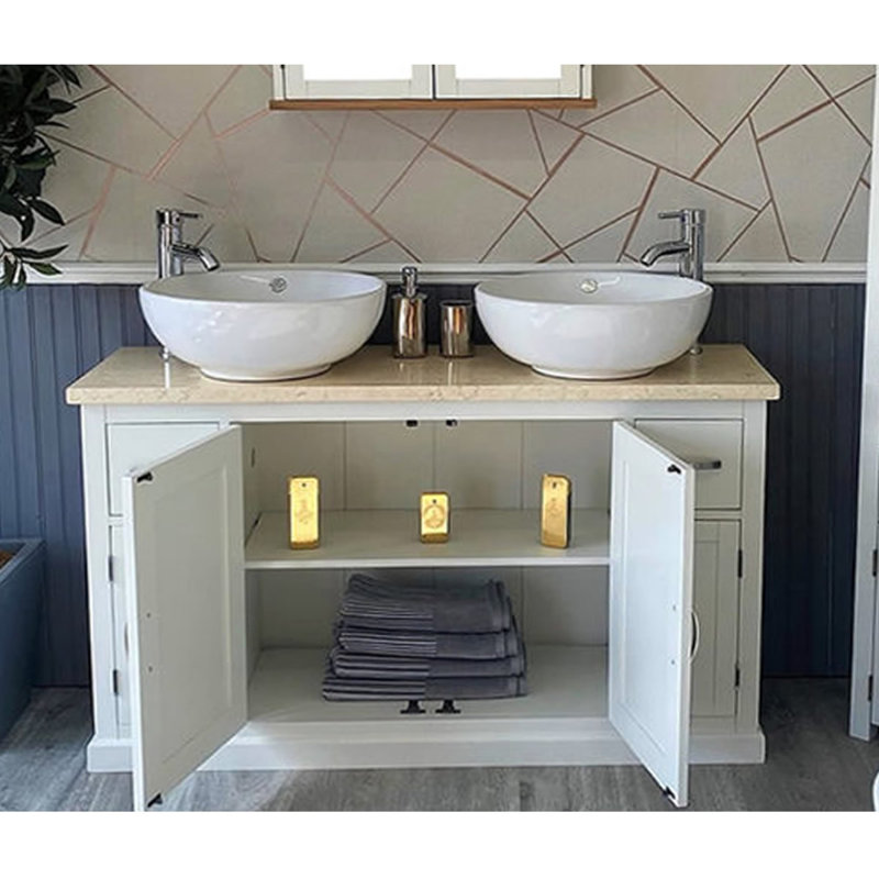 Arango 1230mm Double Bathroom Vanity with Vessel Ceramic Basin