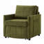 Fauteuil-lit en chenille convertible avec dossier réglable à 5 positions, poches latérales et panier de rangement, fauteuil-lit escamotable-1571845552