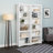 Aqeel 80" Tall 6-Tier Bookcase with 2 Adjustable Shelves, Storage Cabinet, Modern Display Cabinet, Bookshelf with Storage Shelves for Home Office, Living Room, Bedroom Organizer, White-1699574924