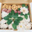 Ensemble de boîte à fleurs artificielles dégradé de couleur feuille de fleur avec des tiges pour les bouquets de mariage bricolage centres de table de fête de naissance décorations pour la maison