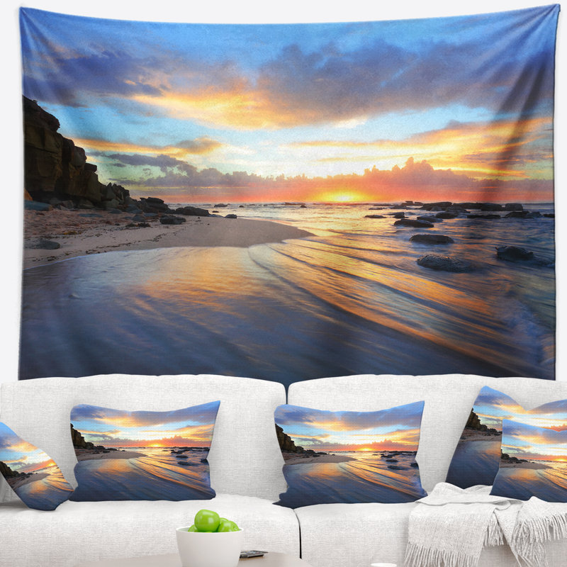 Tapisserie «Seascape Exotic Seashore Sunrise» Australie, H 32 po x l 39 po