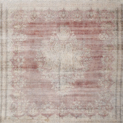 Tapis traditionnel gris / rose clair Roro