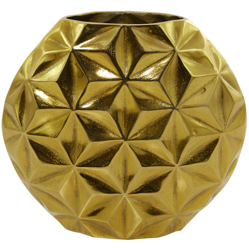 Vase en aluminium, H 11,2 po x l 12,25 po x P 4,15 po, Or