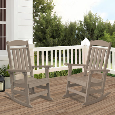 Oxing HDPE Outdoor Rocking Chair by Red Barrel Studio