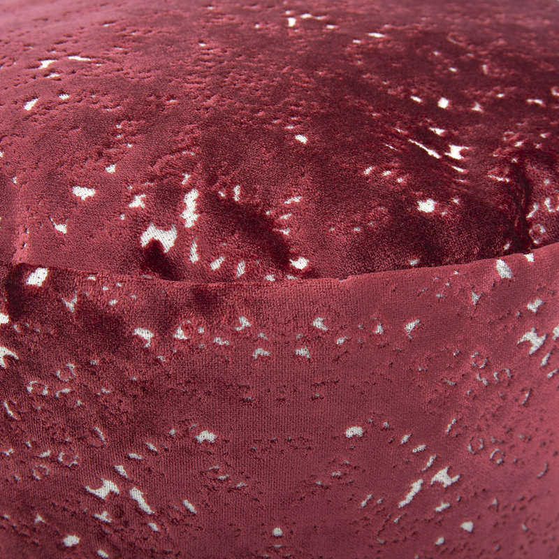 Upholstered Pouf, Red