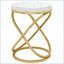 Table d'appoint ronde de 26 po avec plateau en faux marbre et structure dorée