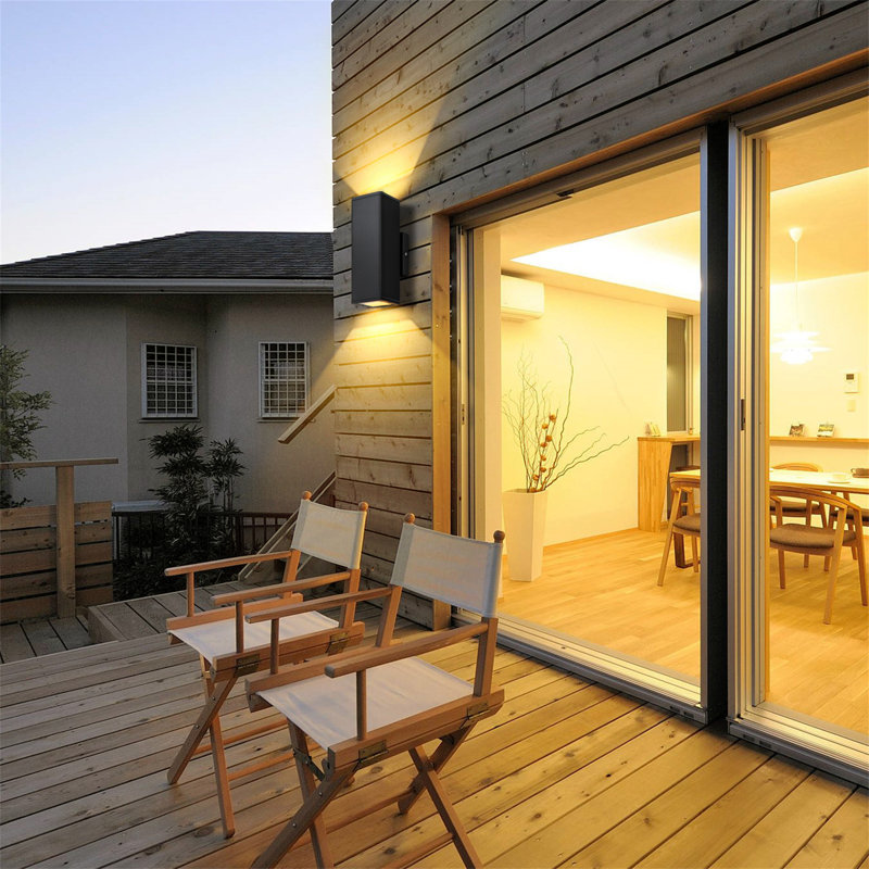 Luminaires muraux d'extérieur modernes, luminaires de véranda haut et bas pour patio, garage, extérieur - paquet de 2, Oui