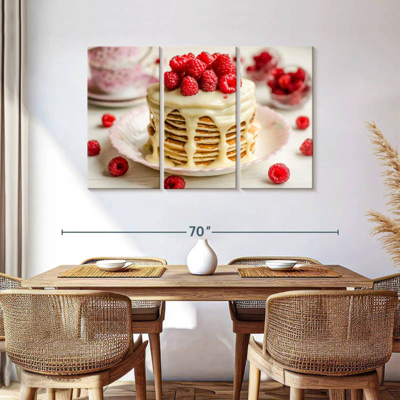 Yarlin Creamy Raspberry Pancakes, 36" H x 57" W
