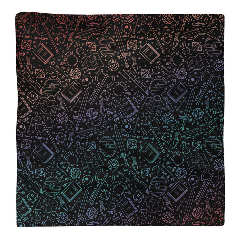 Serviette en coton à motif rpg lines, Sergé de polyester, H 0,1 po x l 10 po x P 10 po, Dégradé paon