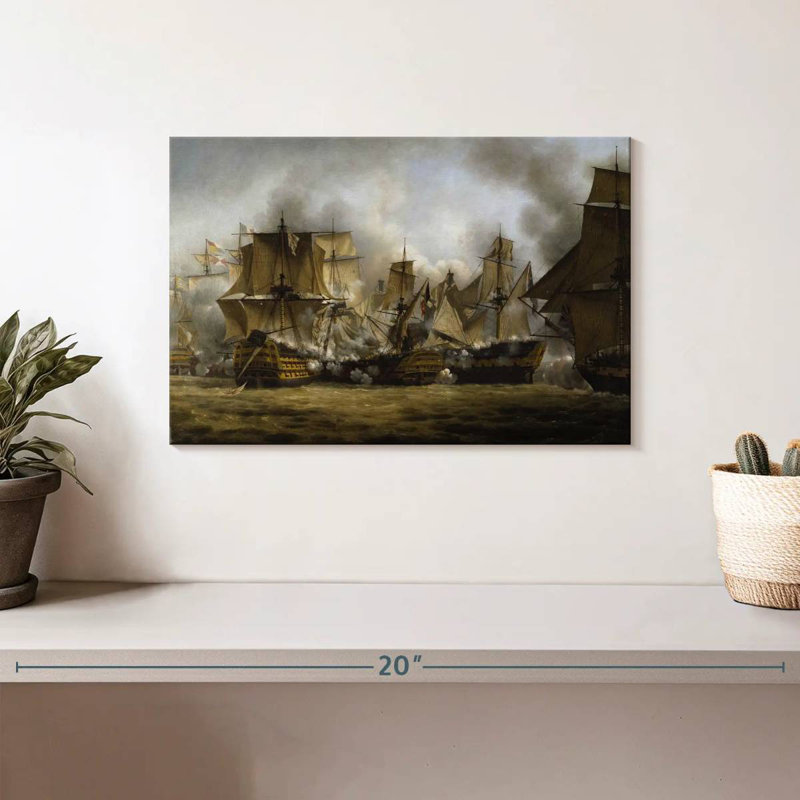 Mait The Redoutable à la bataille de Trafalgar, H 8 po x l 12 po