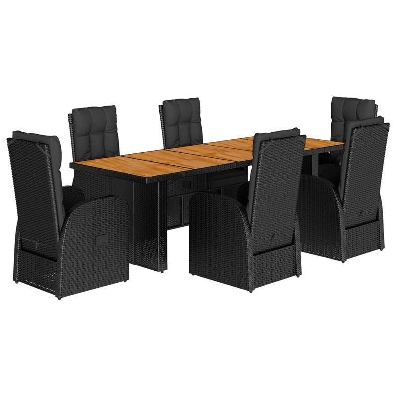 Adrea 6 - Person Wicker Patio Dining Set with Rectangular Table , Cushions Included