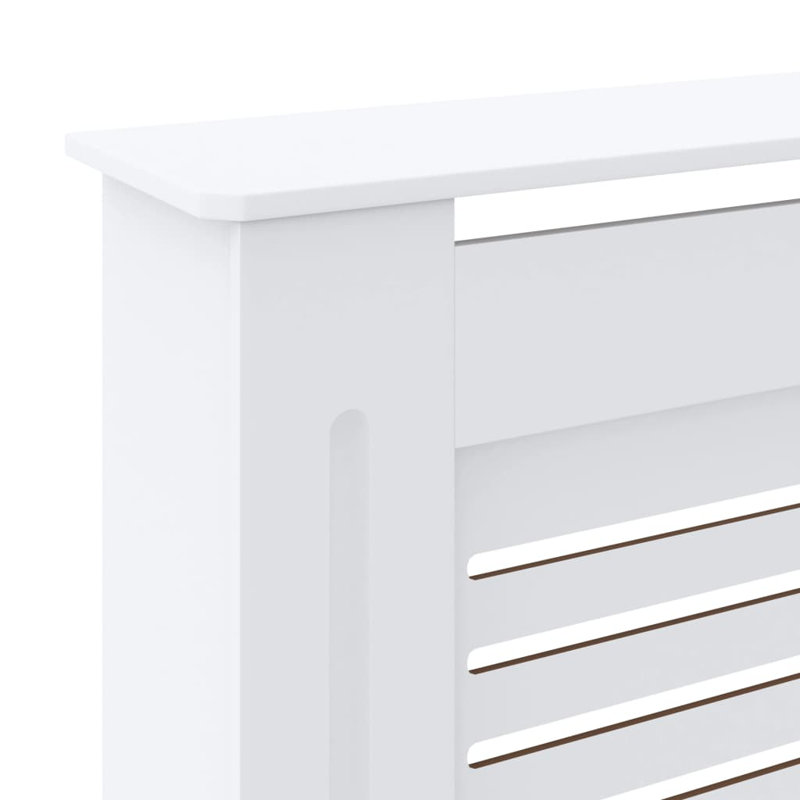 Couvercle de radiateur avec tablette supérieure, tuyaux encombrés, panneau de fibres à densité moyenne, 55,5-80,7 po x 7,5 po x 32,1 po, blanc