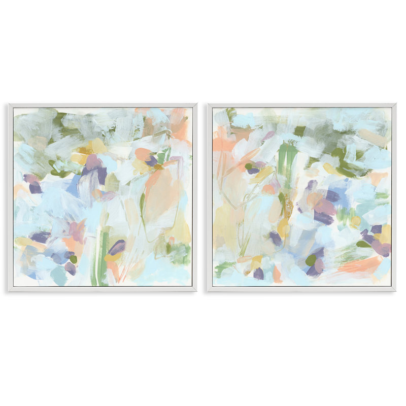  "Pastel Abstract Expressions", ensemble de 2 estampes numériques par June Erica Vess, H 17 po x l 17 po