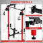 Support à squats pliable, support électrique mural avec système à double poulie, barre de traction et conception compacte pour la salle de gym à domicile