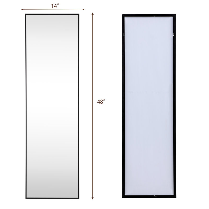 14 X 48 Inch Full Length Mirror, Large Dressing Mirror, Rectangle Hanging Mirror,  Wall Mounted Horizontal Or Vertical For Bedroom Living Room