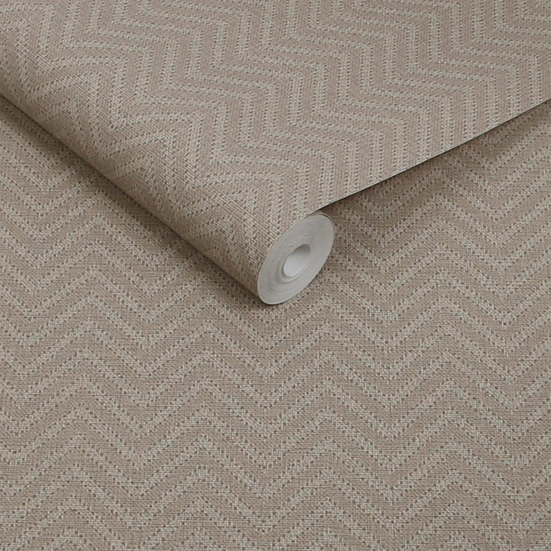 Abigail Ahern Herringbone Weave Wallpaper, Brown