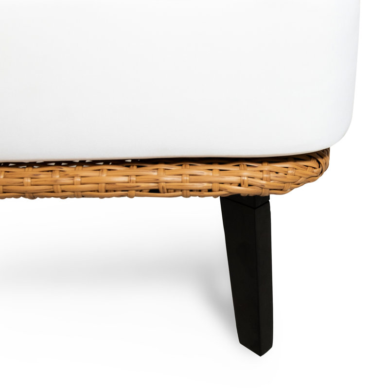 Club Chair For Outdoor Balcony - Stylish Design With Water- Cushions & Legs Seat Modern Flair Wood Frame