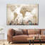«Neutral Steel World Map», reproduction sur toile-1160707818