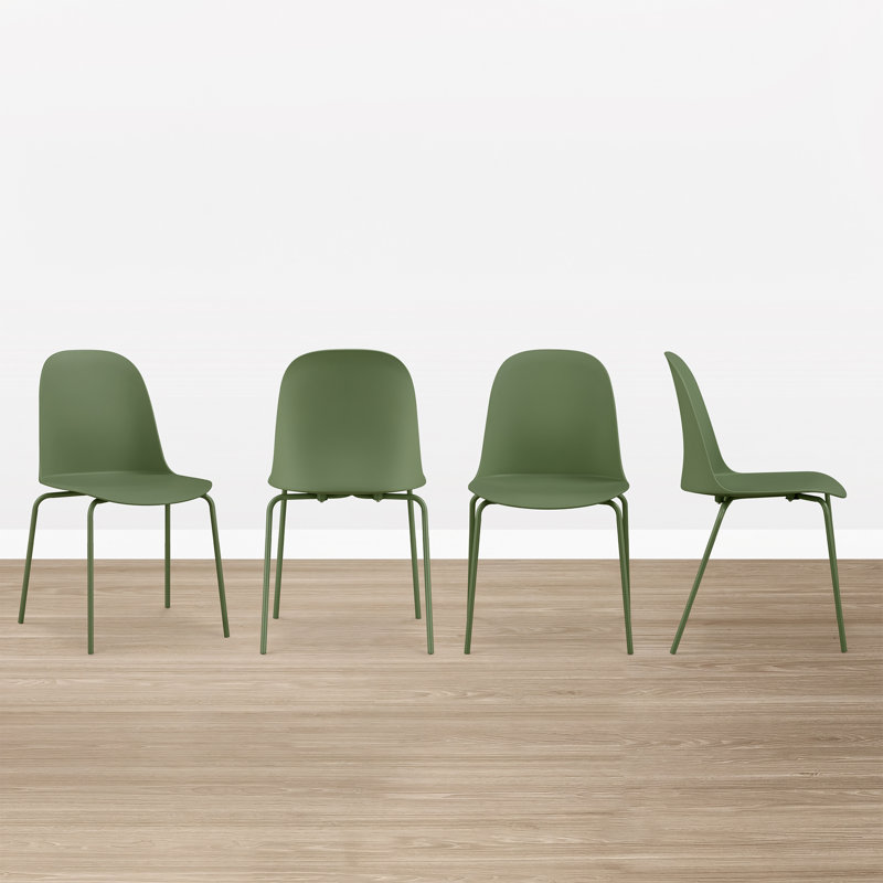 Stackable Dining Chairs, Green