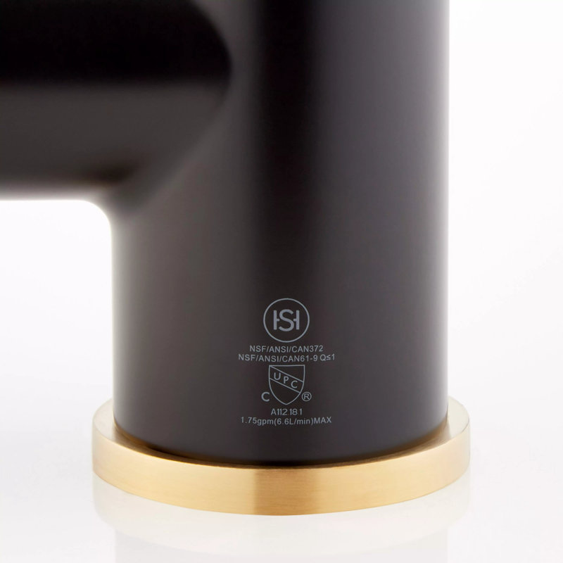 Ridgeway Single Handle Pull-Down Kitchen Faucet with Deck Plate, Brushed Gold/Matte Black