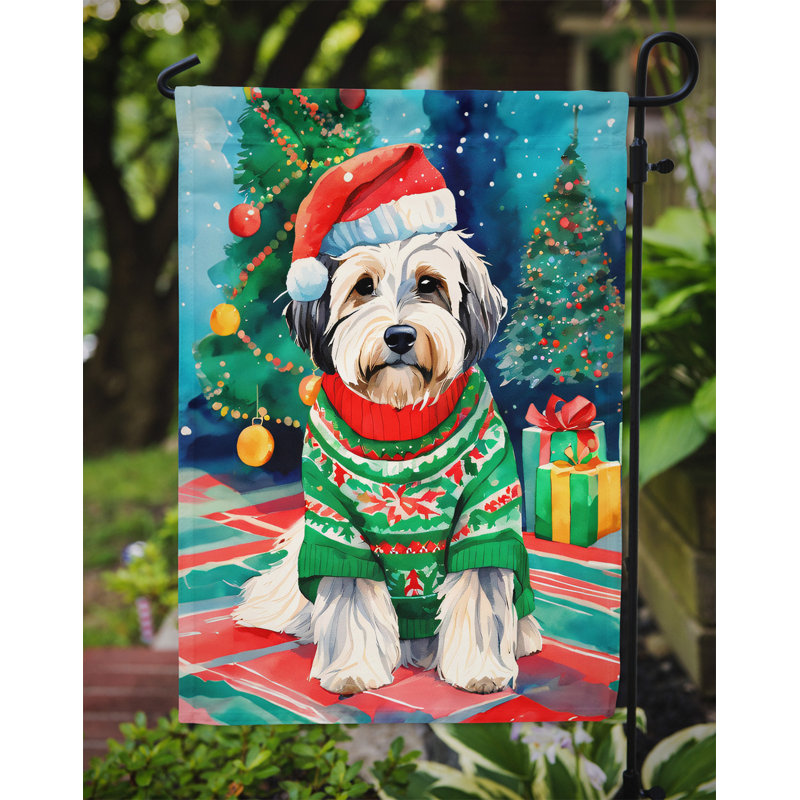 Polyester double face Noël, H 15,5 po x l 11,25 po