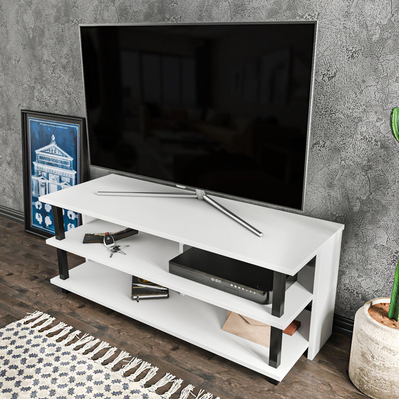 Pueblo TV Stand for TVs up to 50", Black/White