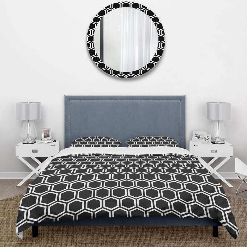 Ensemble de housse de couette Traditional, Housse de couette pour grand lit et 2 taies décor