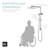 Fennocasa Polaris Lux Rain Shower System, includes 10” Square Rainfall Shower Head and Handheld Shower Combo (2.5 GPM Chrome)-88868870