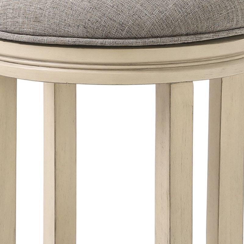 Chaise de bar Mcgriff, Ivoire délavé, Tabouret de comptoir (siège d'une hauteur de 26 p