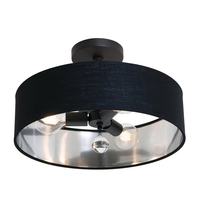 Luminaire suspendu Woodvale - 18 po, Noir / argent, Noir