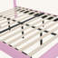 Upholstered Bed Frame with LED Lights, Modern Upholstered Princess Bed-49347294
