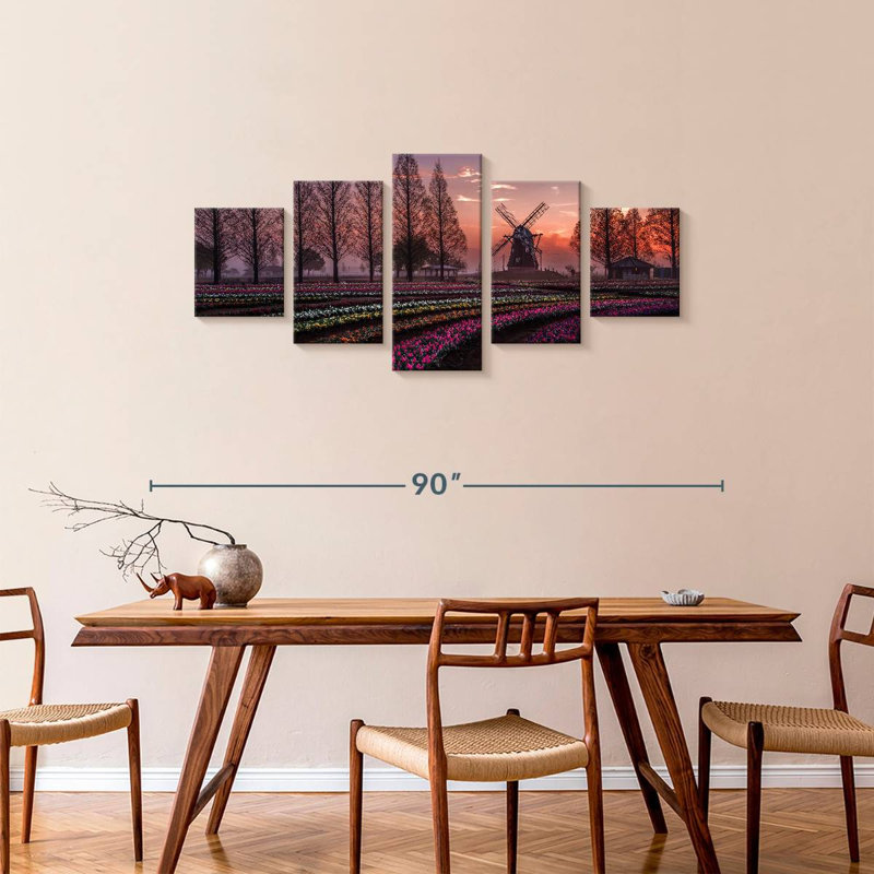 Flower Garden Sunset, 34" H x 74" W