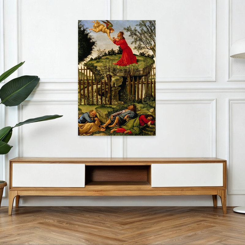 L'agonie au jardin, vers 1500. Estampe d'art mural abstraite et contemporaine., H 48 po x l 32 po
