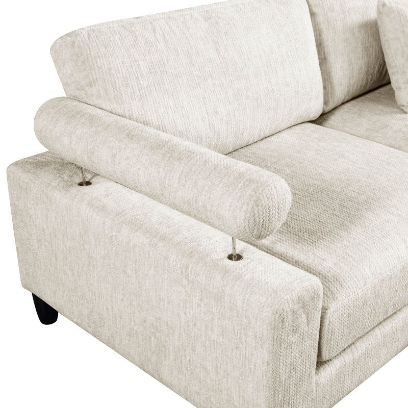 Causeuse Zoee, Microfibre/microsuède beige