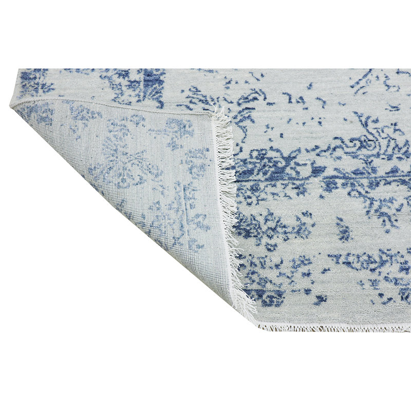 BROKDC140SIBL Floral Area Rug in Blue, Rectangle 6' x 9'