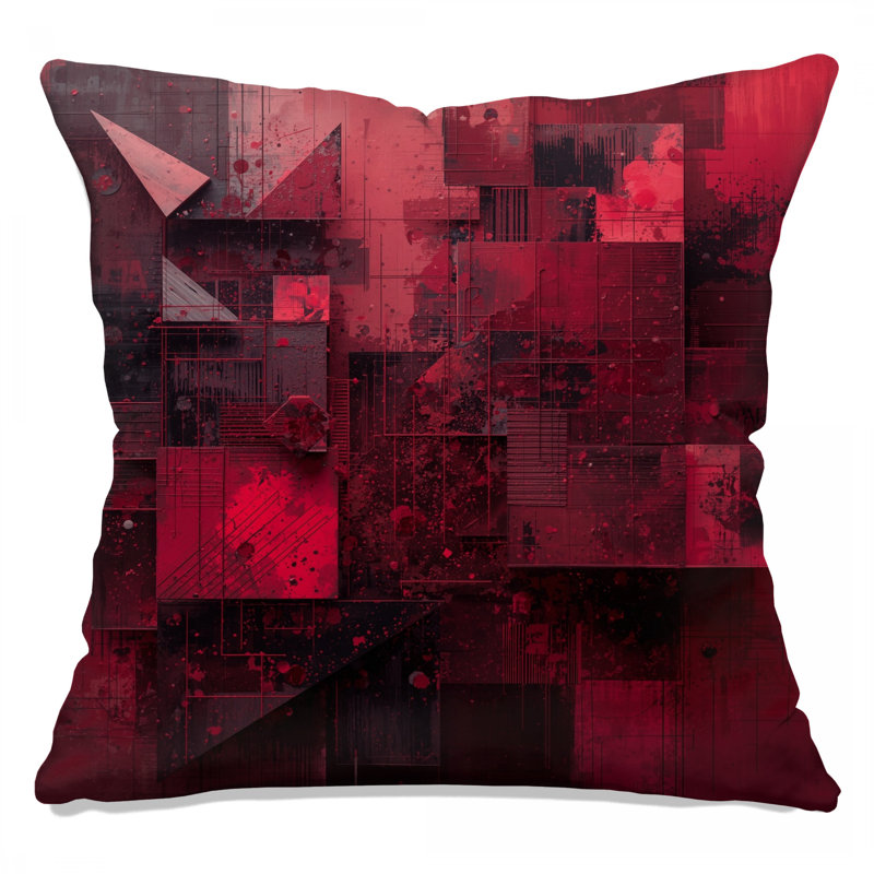Coussins décoratifs Red Abstract, 18 x 18 pouces