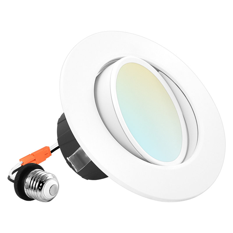 4" Selectable CCT Remodel IC Gimbal LED Retrofit Recessed Lighting Kit