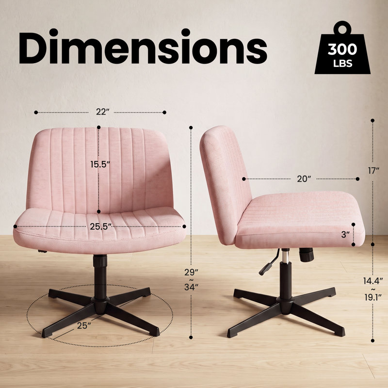 Chaise de bureau Taneha, Rose