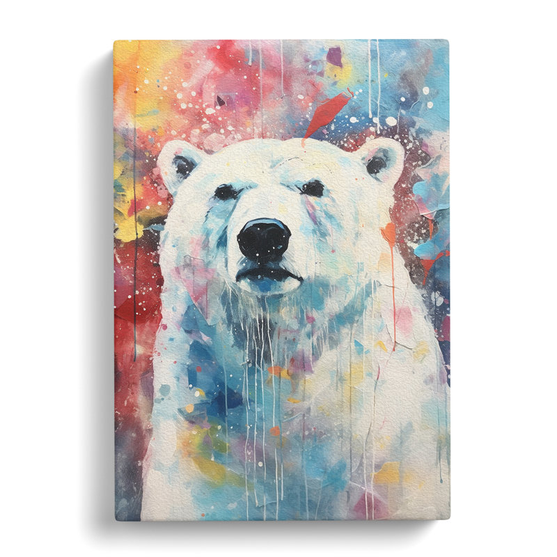 Polar Bear Abstract No.4 - Wrapped Canvas, 76cm H x 50cm W x 3cm D