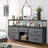43.3"w Dresser Tv Stand With Power Outlets & Led Lights - 5 Fabric Storage Drawers-203269671