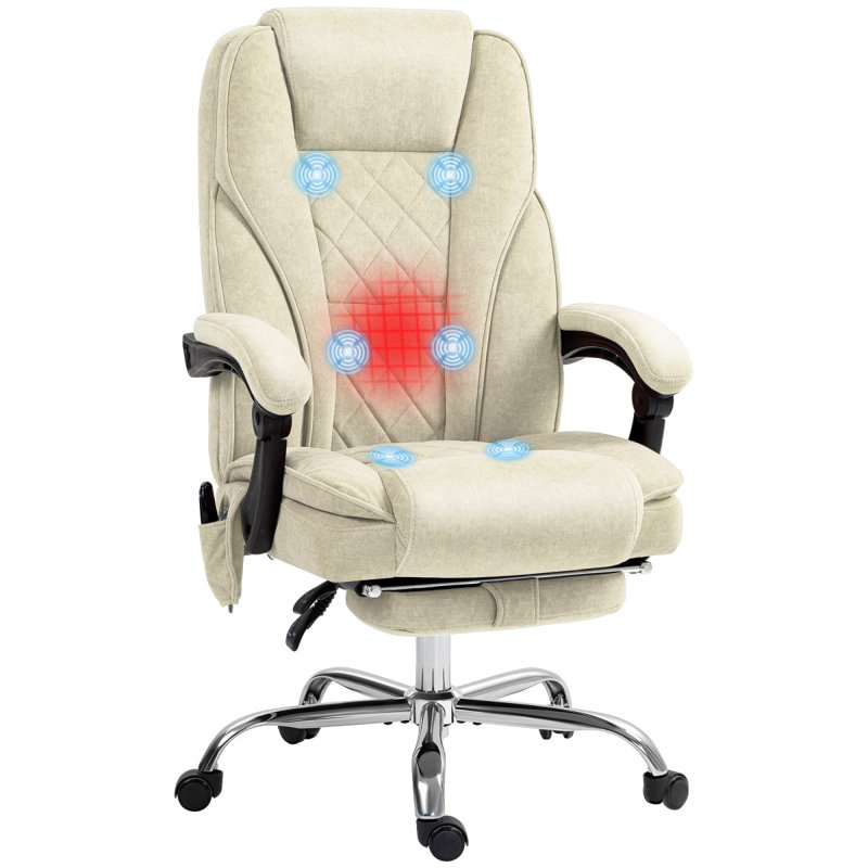 Chaise de bureau ergonomique confortable avec fonctions avancées pour une productivité accrue, H 24,56 po, Polyester, Beige