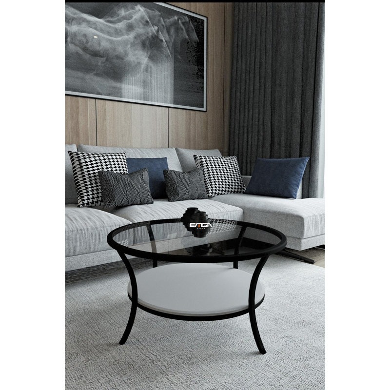 Glorias Coffee Table, Transparent/White