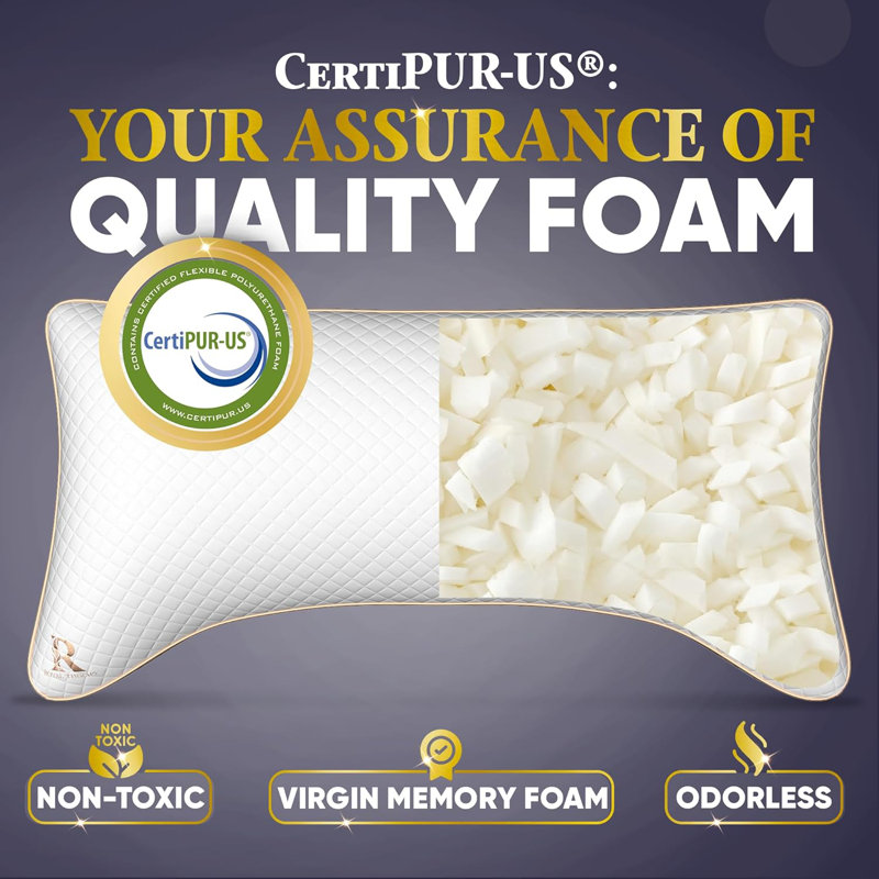 Royal Therapy Memory Foam Pillow, Adjustable Odor-Free, Neck Pain Relief, Queen