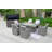 Luke Gas Fire Pit Dining Table Set, 6 Chairs, 4 Ottomans, A Storage
