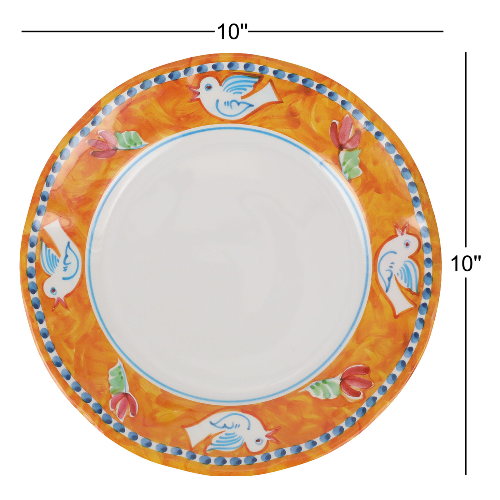 Melamine Campagna Uccello Dinner Plate
