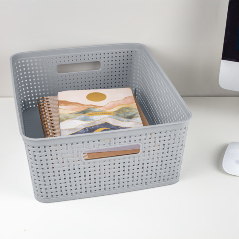 Plastic General Basket Set, 15 quarts, 6 Pack and Short