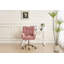 Chaise de bureau pivotante en velours 360 avec base en métal doré et roues universelles, rose-1314109791