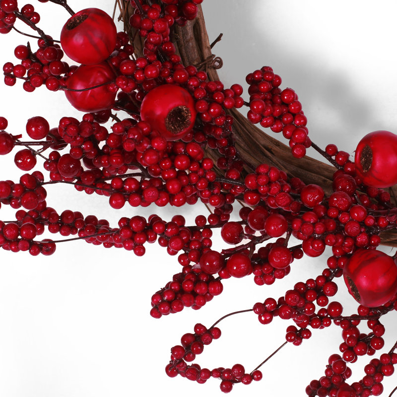 Hazlett Handcrafted Faux Berry Polyester 23.5'' Wreath