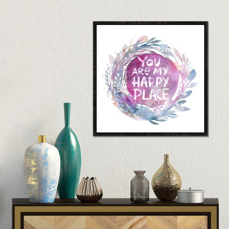 You Are My Happy Place by Stephanie Corfee - Floater Frame Gallery-Wrapped Canvas Giclée on Canvas, 45.72 cm H x 45.72 cm W