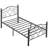 Mouin 2-Piece Metal Twin Bed Frame Set with Decorative Headboard and Footboard, Victorian Style Black Platform Bed with Heavy-duty Slats Support, No Box Spring Needed-252447189